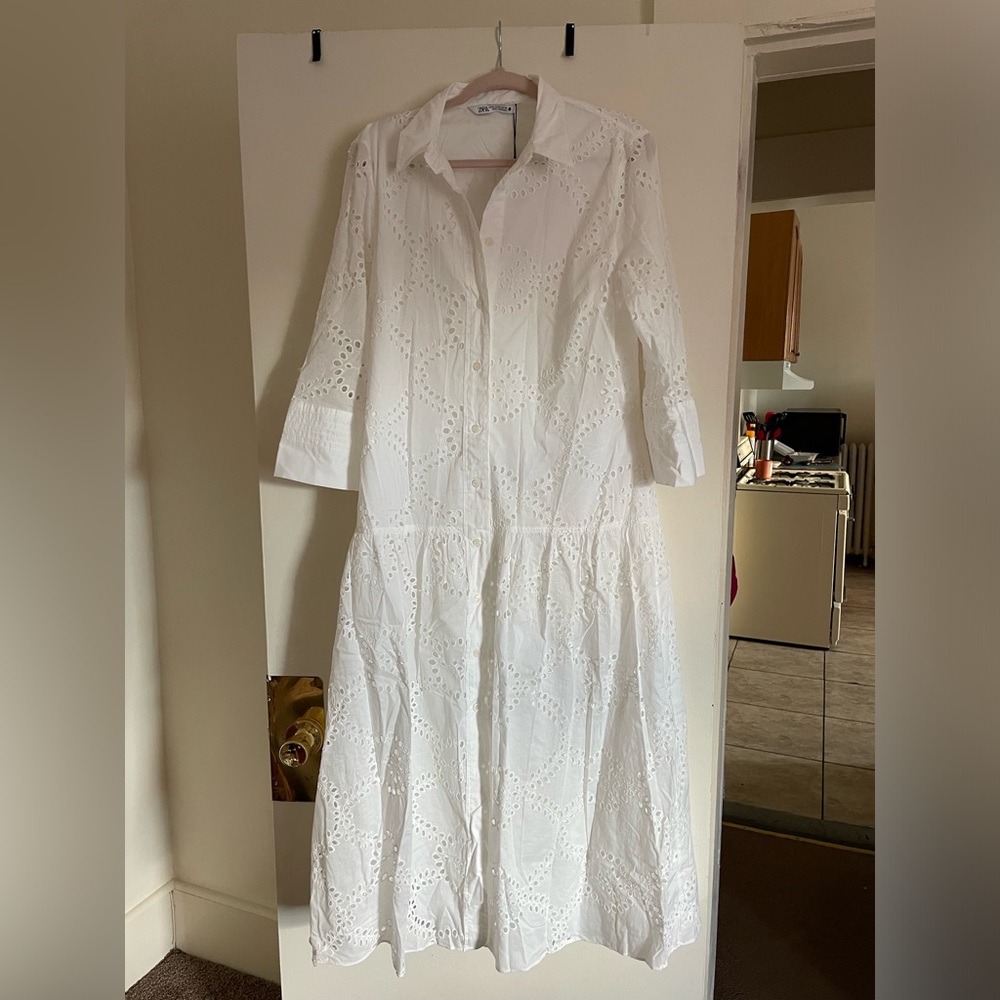 New White Summer Dress from Zara, size XL